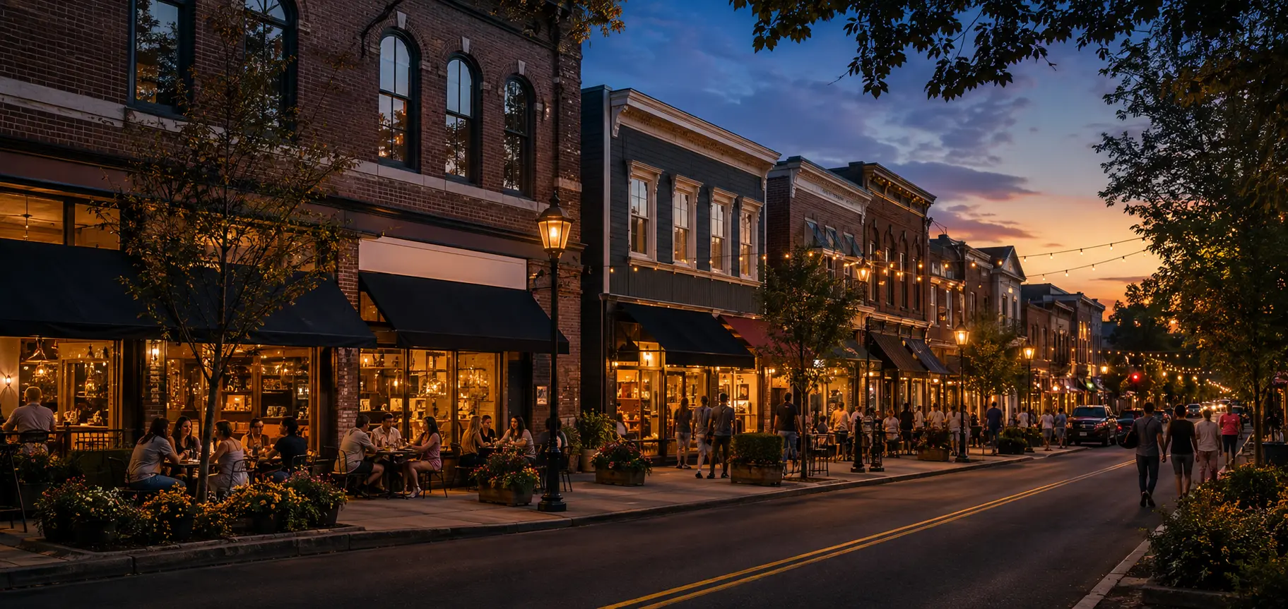 A Main Street with a range of local businesses
