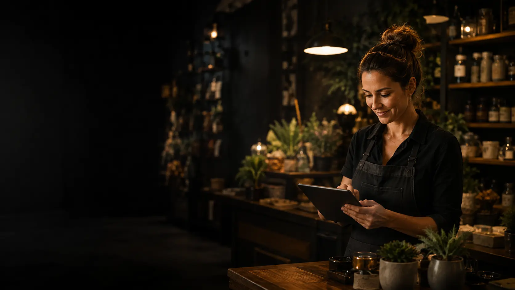 An independent local business owner at work